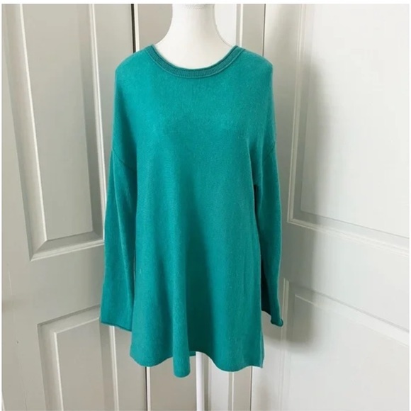 ply cashmere Sweaters - Teal Long Sleeve Sweater